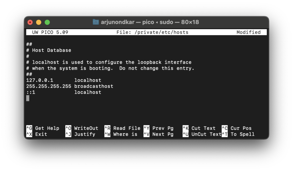 virtualhost: hosts file